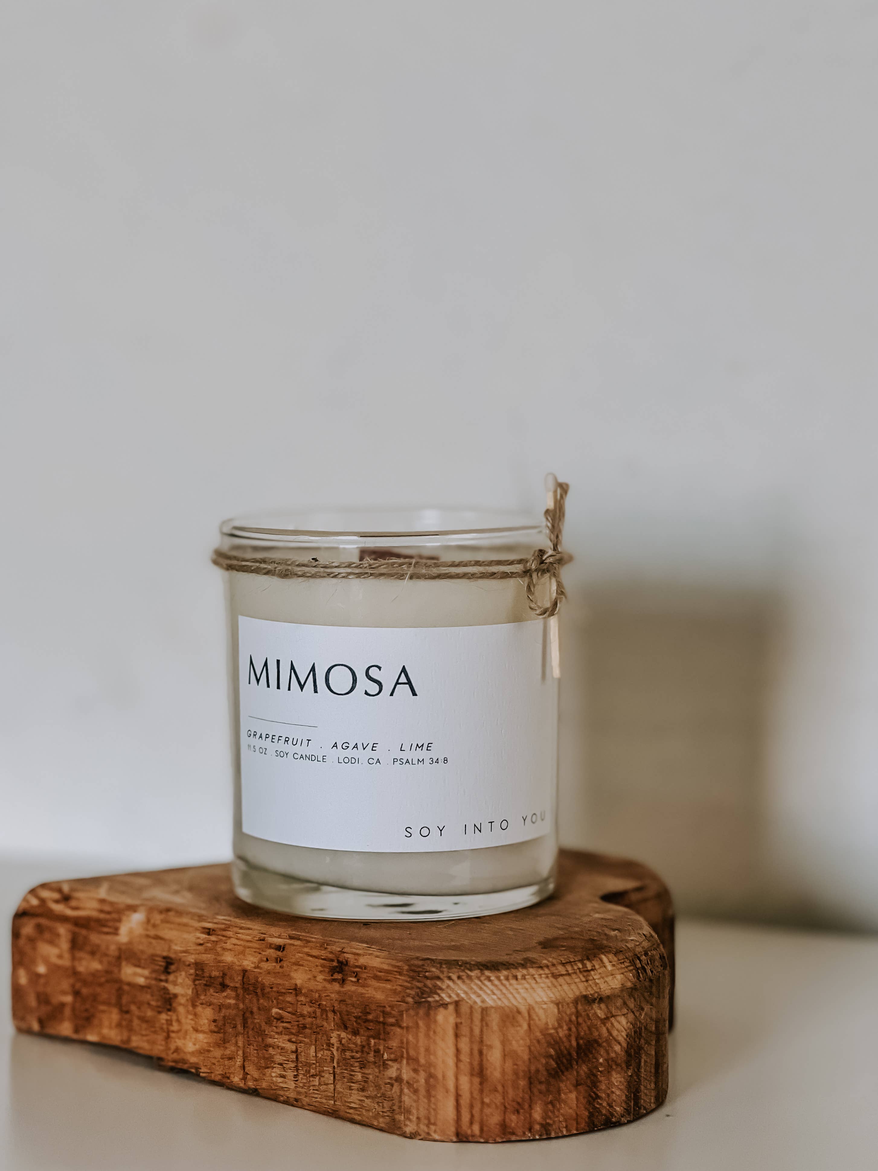 Soy Into You® – Engroshandel Glaslys – Mimosa 100% sojakrukke/fyldt stearinlys