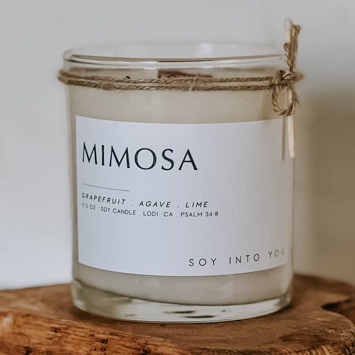 Soy Into You® – Engroshandel Glaslys – Mimosa 100% sojakrukke/fyldt stearinlys0