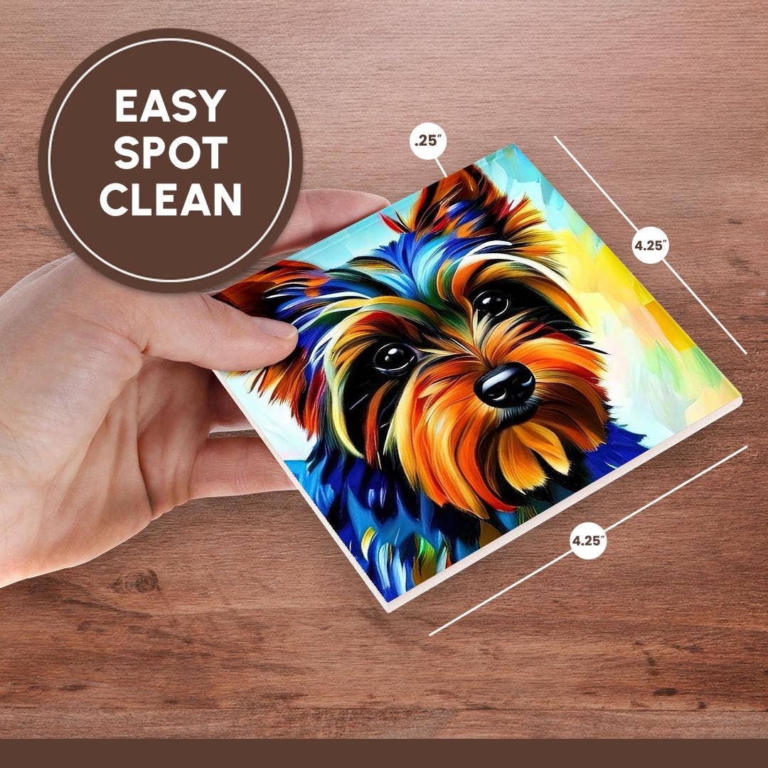 3dRose - Wholesale Coasters - 3dRose, Yorkshire Terrier dog portrait. Digital art gift for the breed lovers, Coaster6