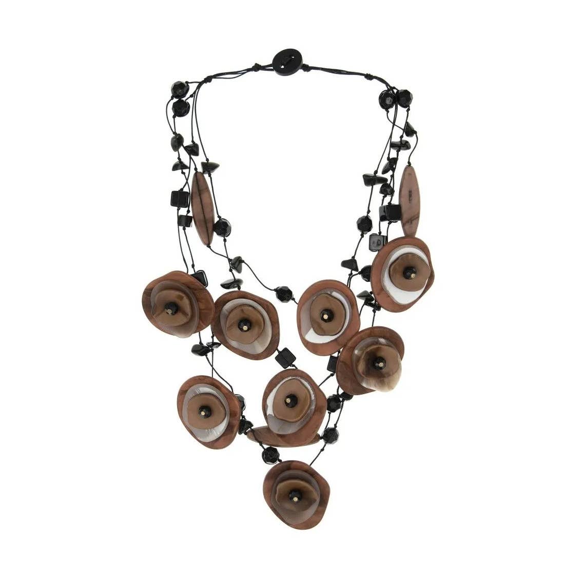 Domoflor s.l - Wholesale Bib Necklace - 🌼✨ Handmade necklace with layered flowers ✨🌼5