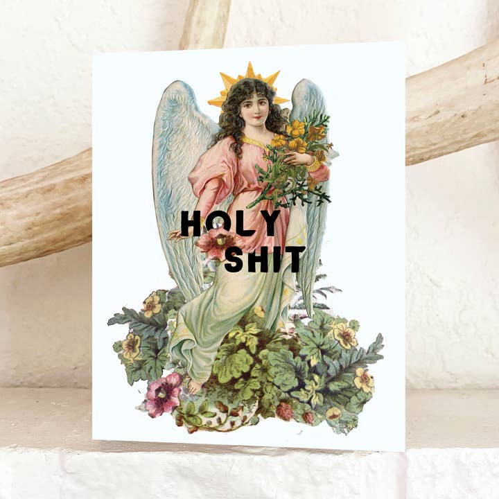 Holy Shit Funny Angel Card - Birthday Graduation Love and other Purchase Wholesale the good shit. Free Returns & Net 60 Terms on Faire trending on Faire.