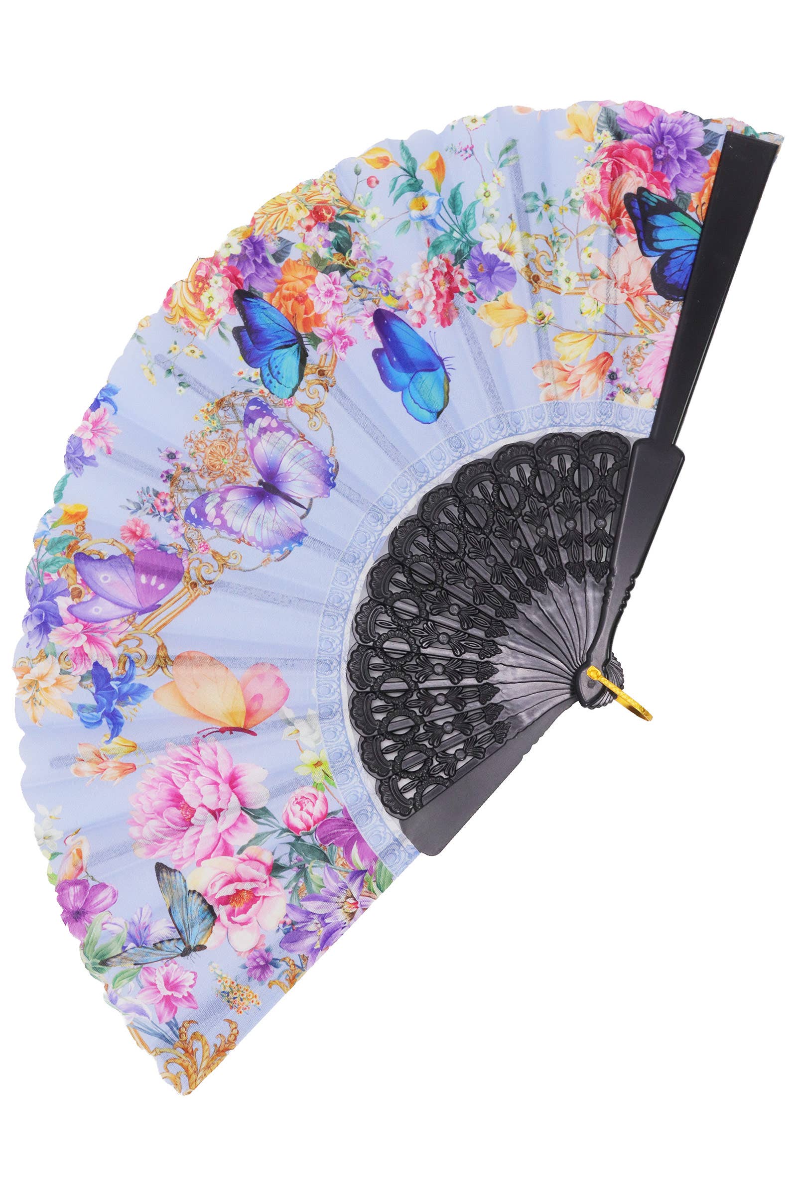 ASSORTED Butterfly Floral Paisley Filigree Handheld Folding Fan for wholesale on Faire5