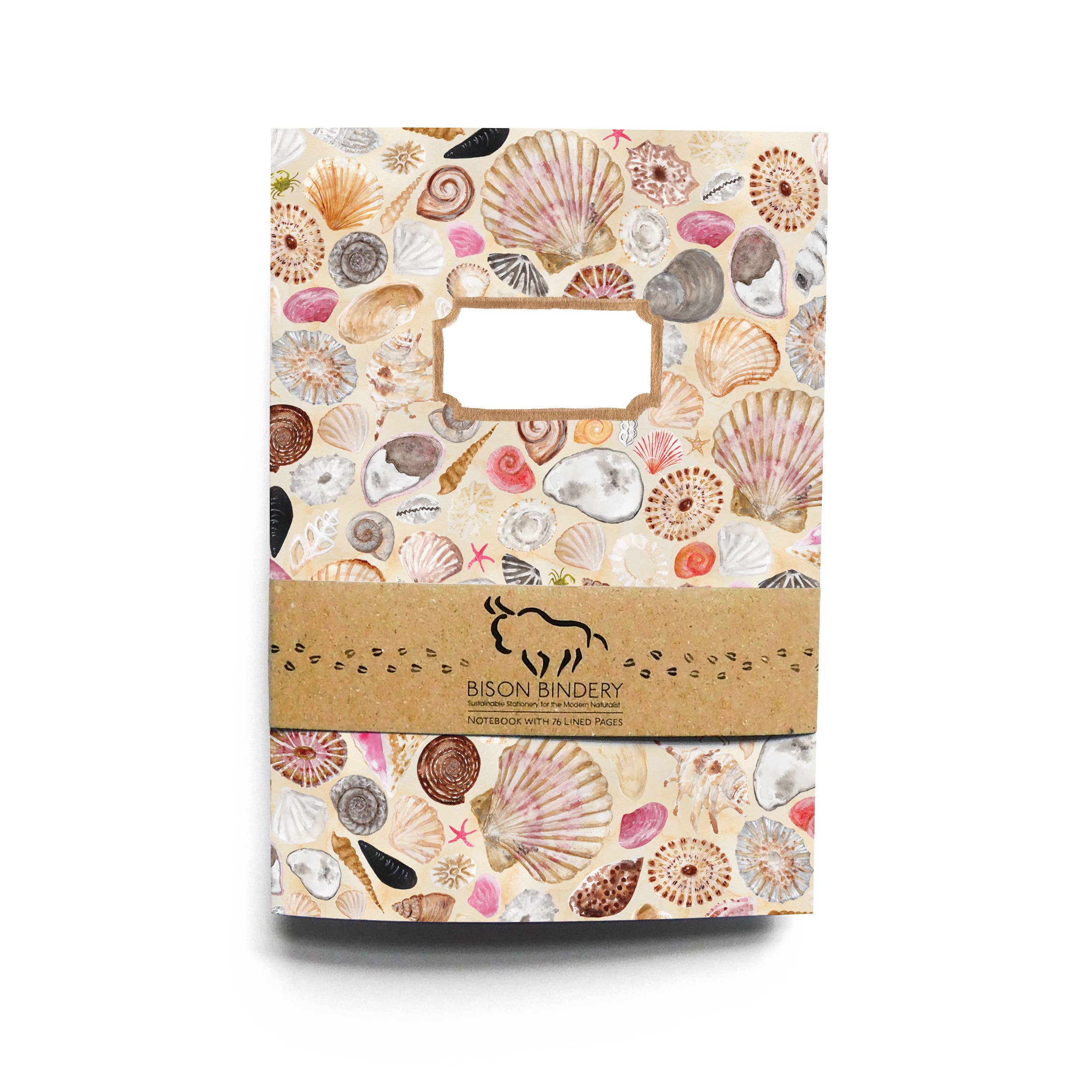 Bison Bindery - Wholesale Journal/Diary - Conchae Sea Shell A5 Recycled Notebook - 76 Lined Pages1