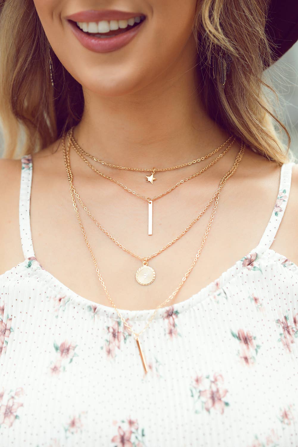 Or Collier à pendentif étoile multicouche Boho en vente sur Faire1