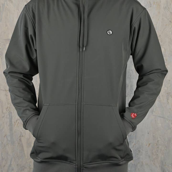 CG Habitats - Wholesale Hoodie - Men's - Tech Zip Hoodie_Standard-Waterproof Hoodie with Stash Pocket
