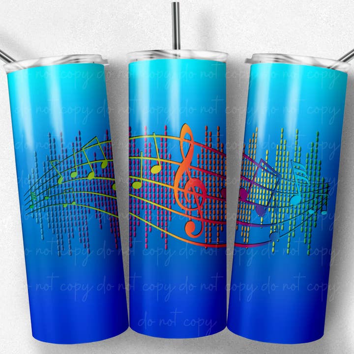 Neon Music 20oz Tumbler for wholesale by GrapeVineWholesale