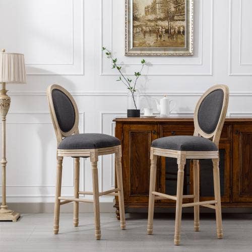 VTNG50 - Wholesale Stool - French Country Wooden Upholstered Barstools , Set of 212