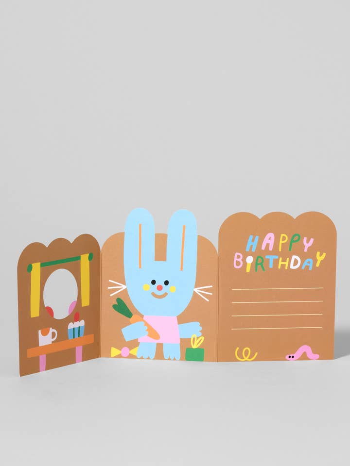 Kaninchen in Bau Klappkarte für den Großhandel von Wrap