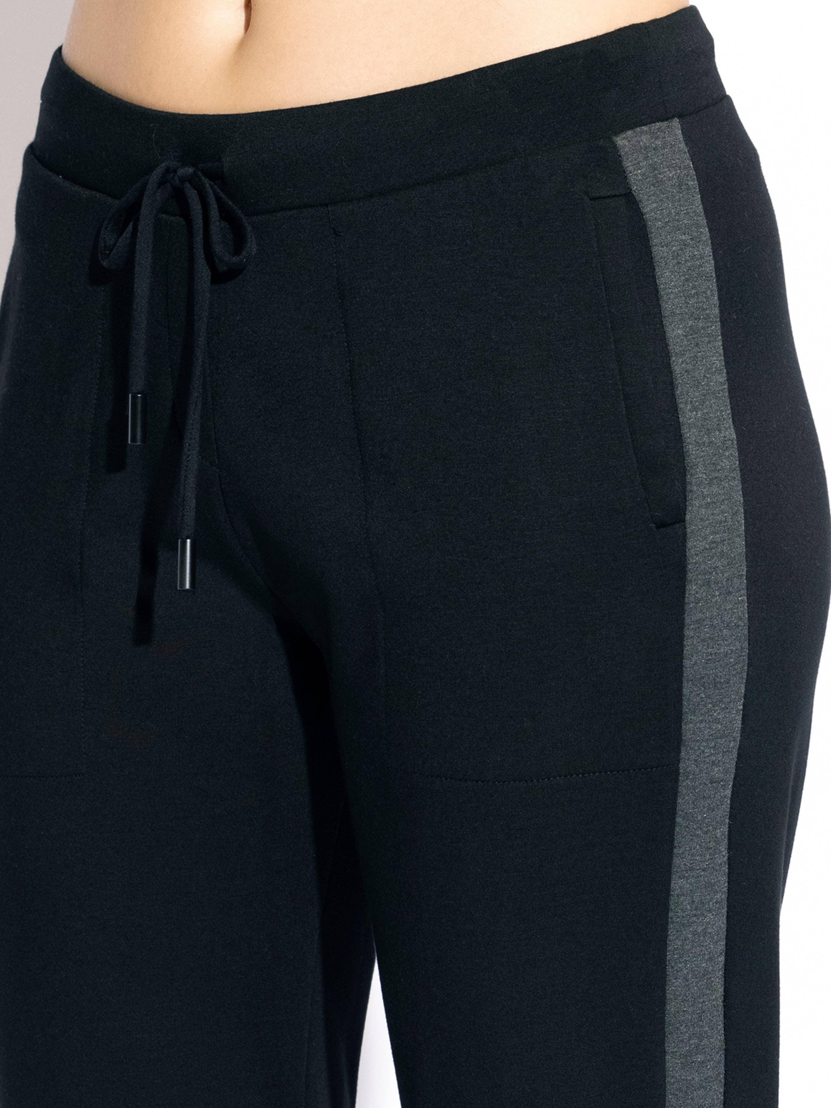 NEGRO/CARBÓN Banda de rayas en contraste para pantalones Joggers de venta al por mayor en Faire6