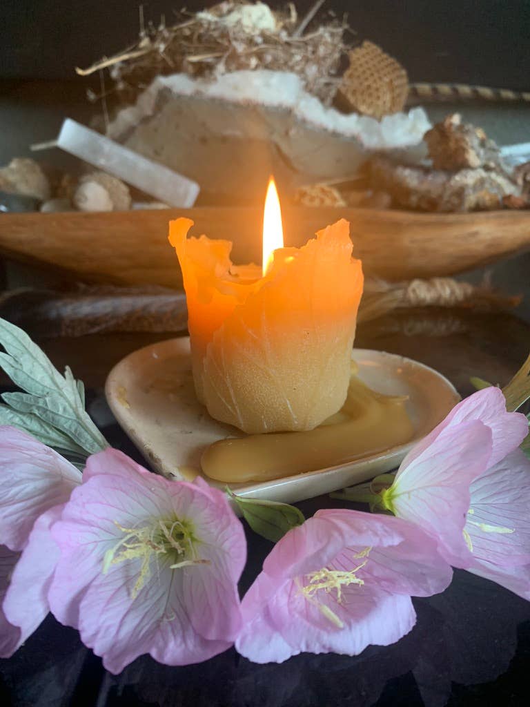 Buzz In The Hills - Vendita all'ingrosso Candele a colonna - Candela 100% in cera d'api, pilastro a foglia grande2