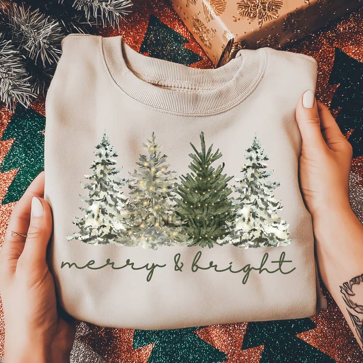 Trendy Transfers - Wholesale Sublimation Transfer - Merry & Bright Trees DTF Heat Transfer0