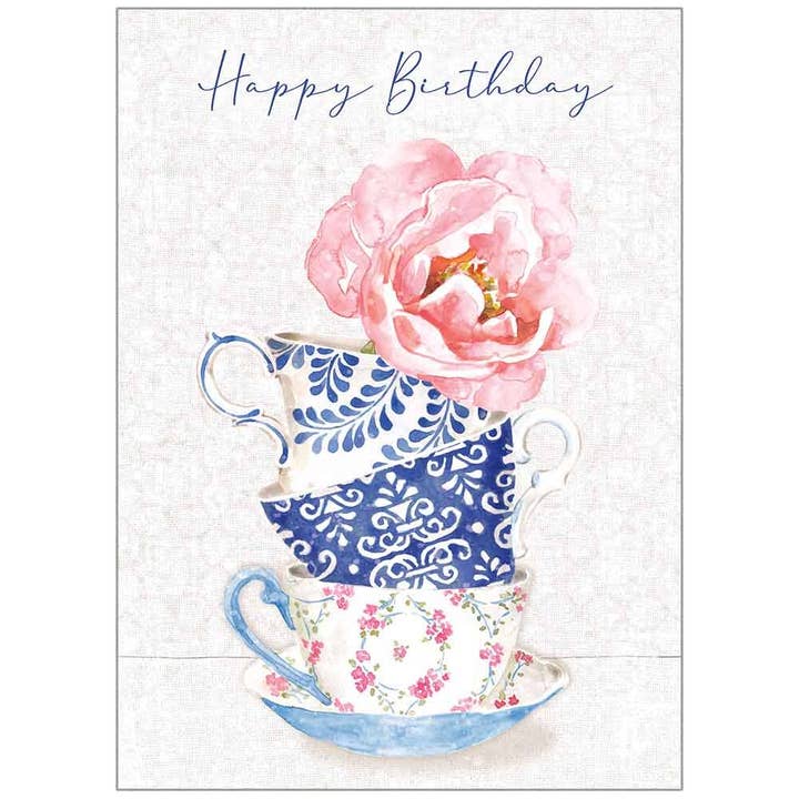 Stacked Tea Cups - Faith Birthday Card for wholesale by Legacy