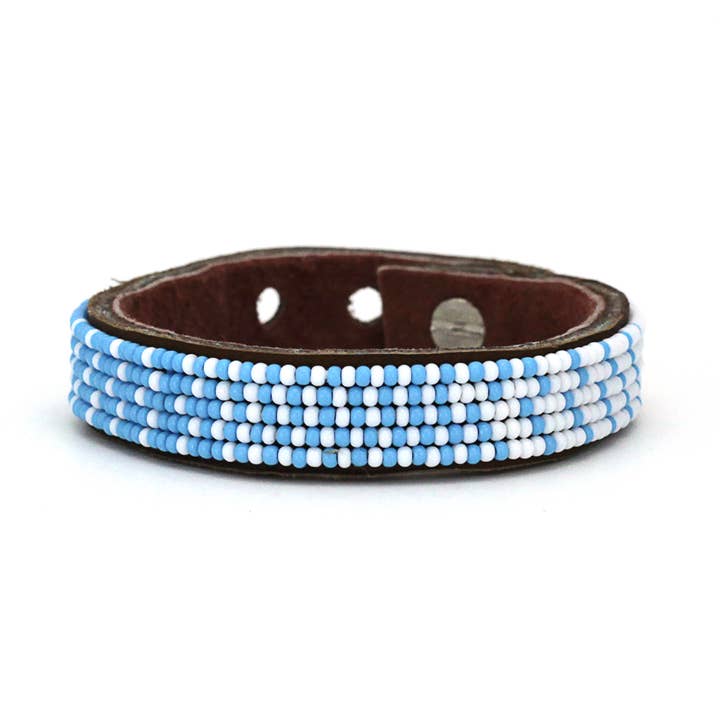 Small Light Blue and White Ombre Cuff for wholesale by Swahili Coast