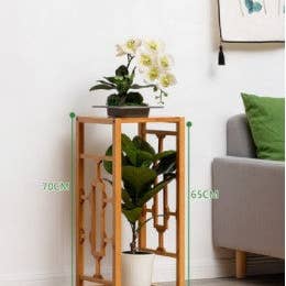 everythingbamboo – wholesale Krukstativ – Premium bambu träväxtställ Dekorationshylla Snidad förvaring Elegant