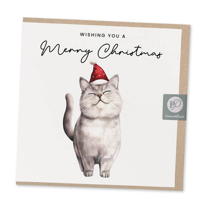 Eco-Friendly British Shorthair Xmas Card for wholesale by Postcard Prints