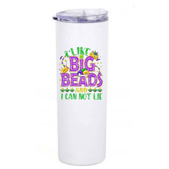 Mardi Gras Coffee Tumbler, Funny Mardi Gras Bead Tumbler for wholesale by Fbombs & Booze