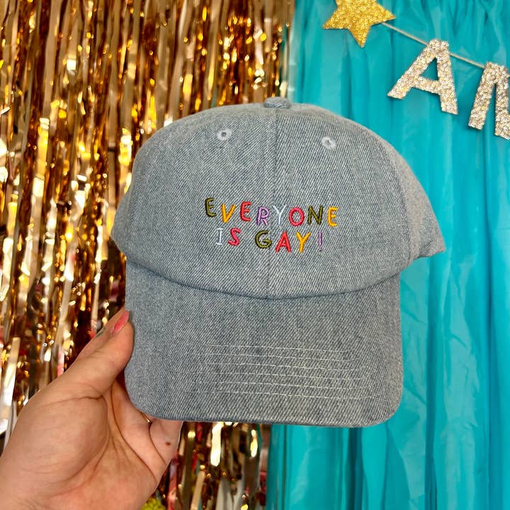 The Peach Fuzz - Wholesale Baseball Cap - Unisex - Everyone Is Gay Denim Baseball Hat