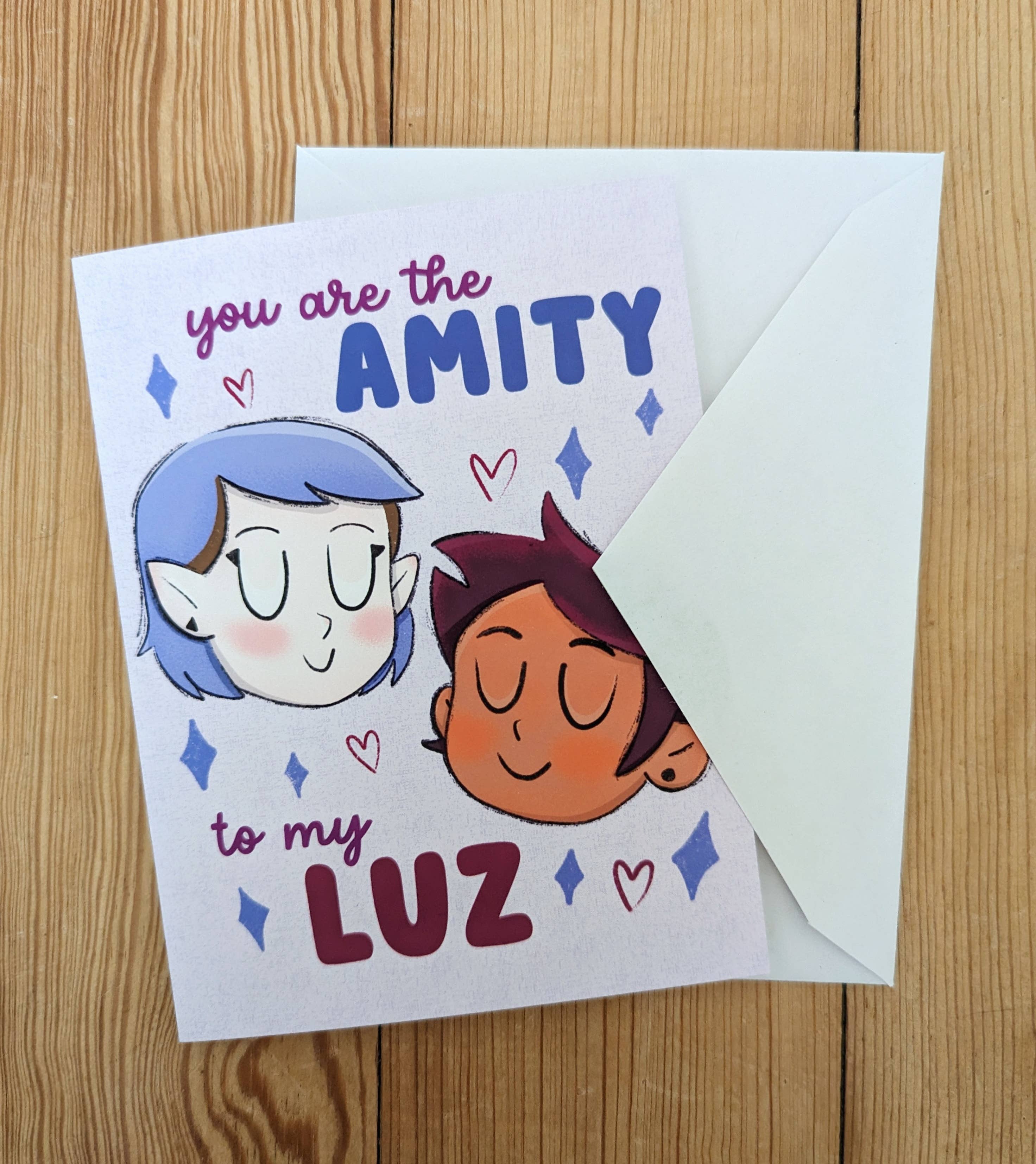 Sadsquatch – wholesale Kärlekskort – Luz till min Amity - Owl House söta romantiska gratulationskort2