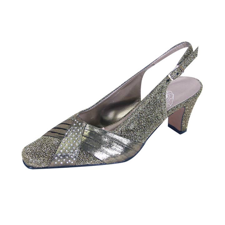FLORAL Layla Dames Slingback Schoenen met Brede Pasvorm en Glitters voor wholesale door FazPaz