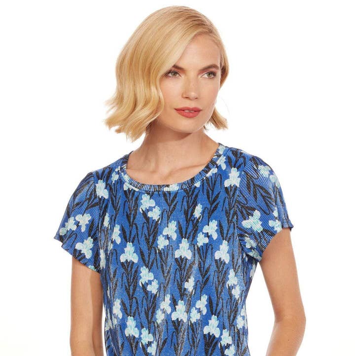 Eva Franco – Engroshandel Bluse - Dame – Griffin T-shirt - Blå Iris0