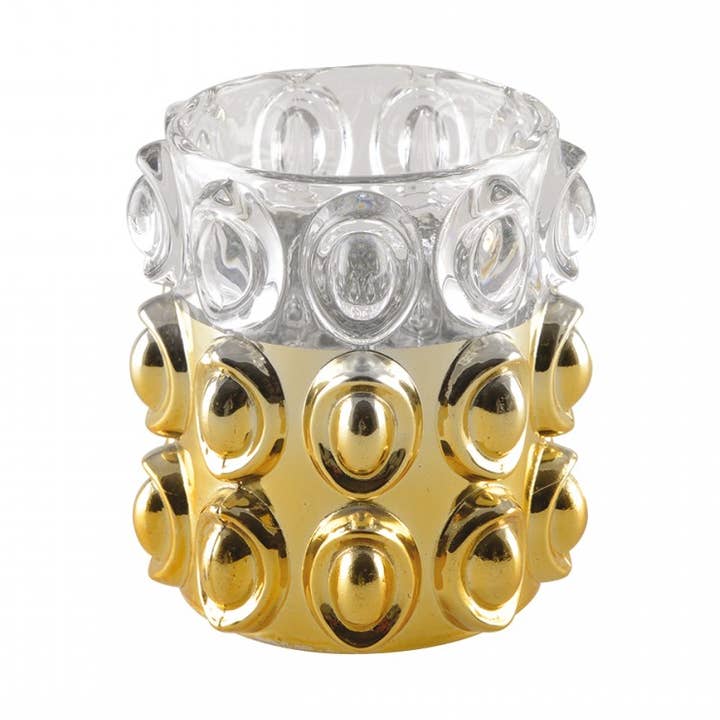 Portacandele bolla metà dorato per la vendita all'ingrosso da parte di AULICA