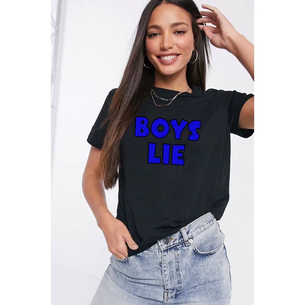 crashangel.us - Wholesale Screen Printed T-Shirt - Women's - BOYS LIE GRAPHIC WOMEN TEE0
