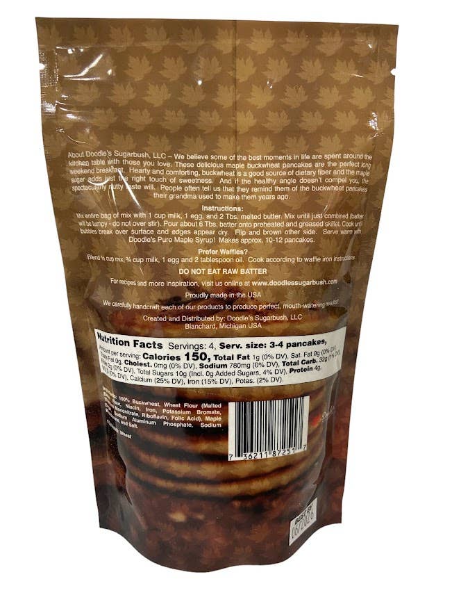 Doodle's Sugarbush, LLC - Pure Michigan Maple Syrup - Wholesale Pancake Mix - Maple Sugar & Oatmeal Pancake Mix1