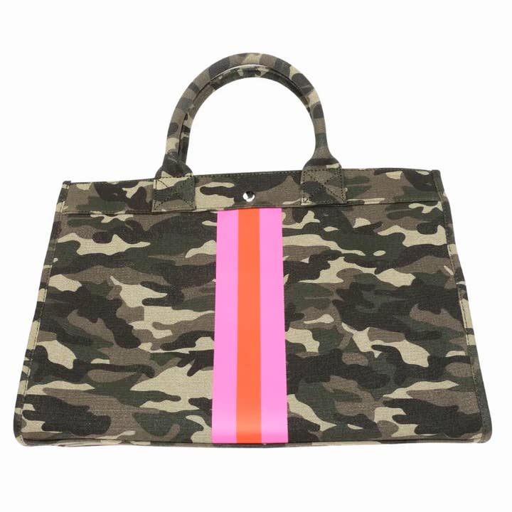 Canvas Tote - Camouflage with Pink/Gold for wholesale by Milly Kate