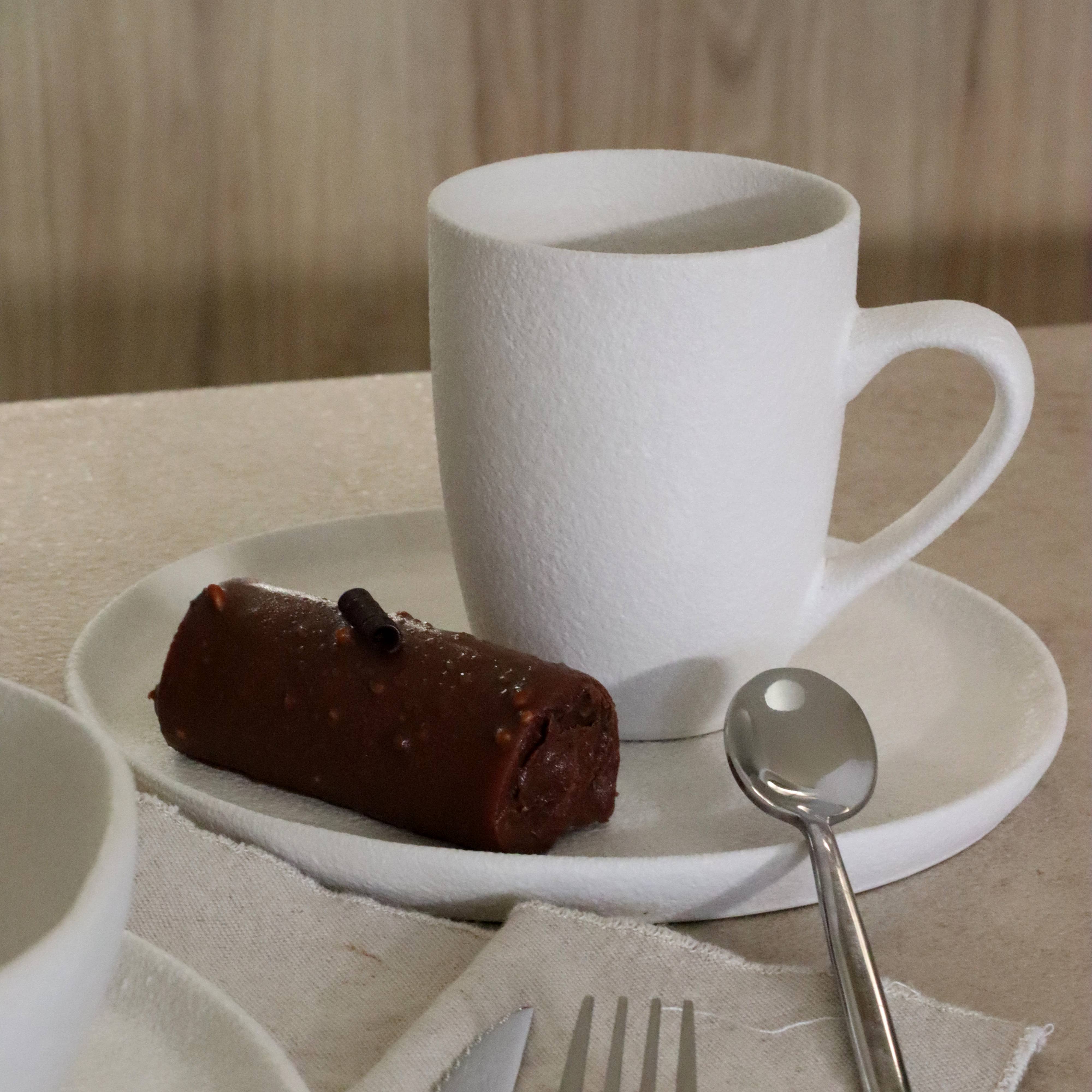 Ogo living - Wholesale Coffee/Tea Cup - Snowstack mug 33cl in matte white stoneware2