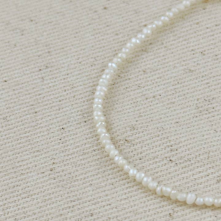 GoldFi - Wholesale Anklet - 9k Gold Micro Fresh Water Pearls Anklet
