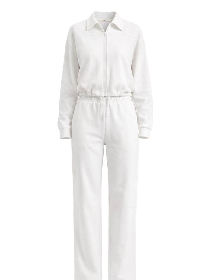 Conjunto de Casaco com Fecho de Correr e Calças Cressida com Gola de Malha por atacado de RIVIR