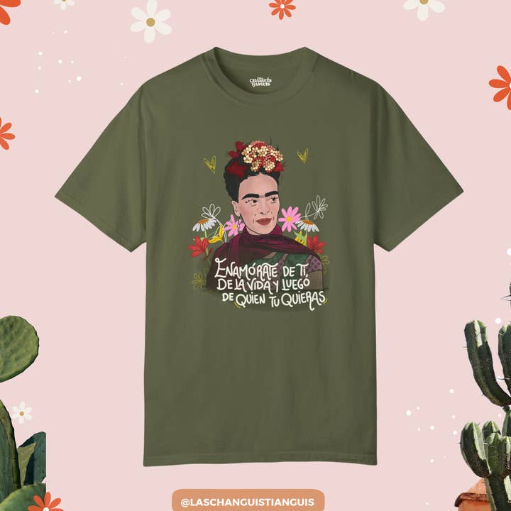 Frida Kahlo Vintage Oversized T-shirt 'Enamórate de Ti' for engroshandel hos Las Changuis Tianguis