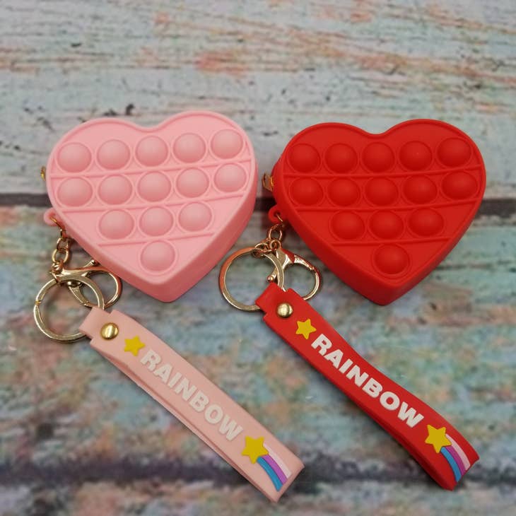 Pink Hearts Keychain Pouch