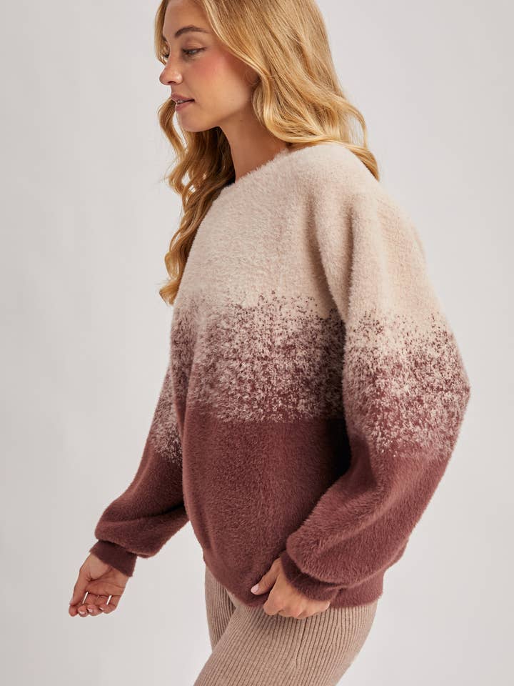 Bluivy - Wholesale Knit Sweater - Women's - FUZZY OMBRE KNIT SWEATER13