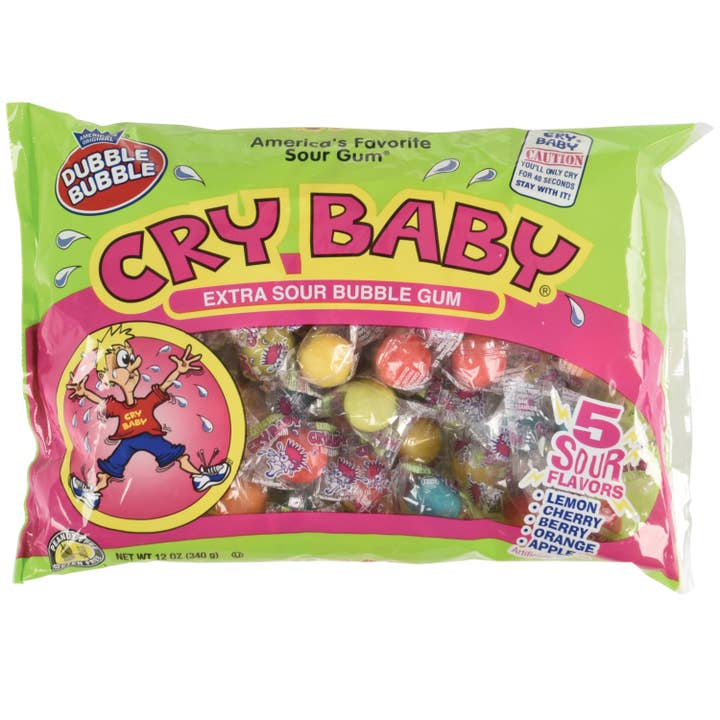 Cry Baby Sour Candy Gumballs 12 Oz Bags for wholesale by US Toy Company
