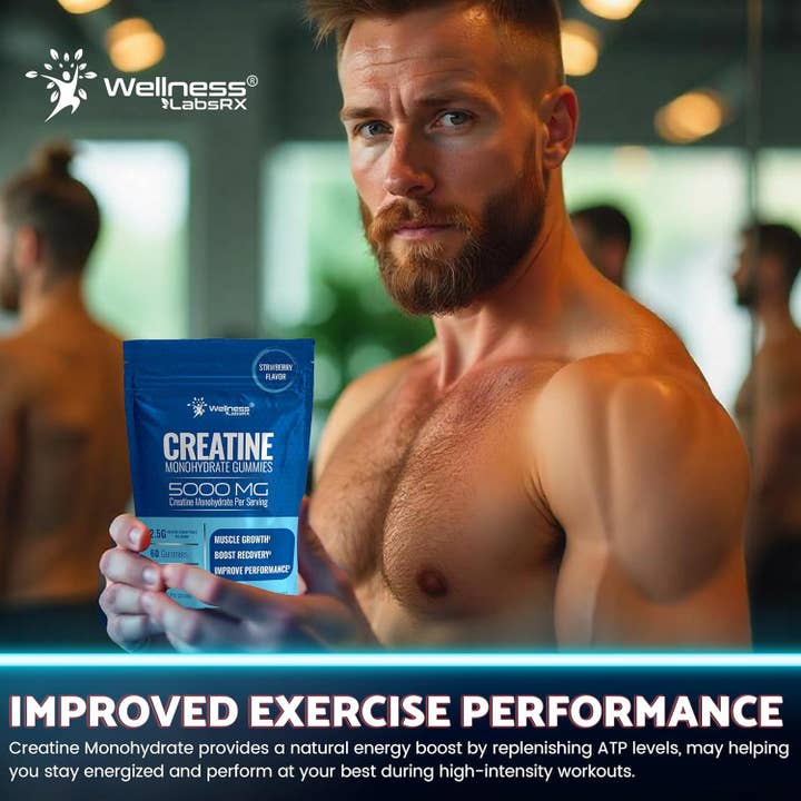 Health & Wellness Associates Inc. - Wholesale Oral Supplement/Vitamin - Creatine Gummies 5000mg, Creatine Monohydrate Gummies For Men and Women - 30 Servings8
