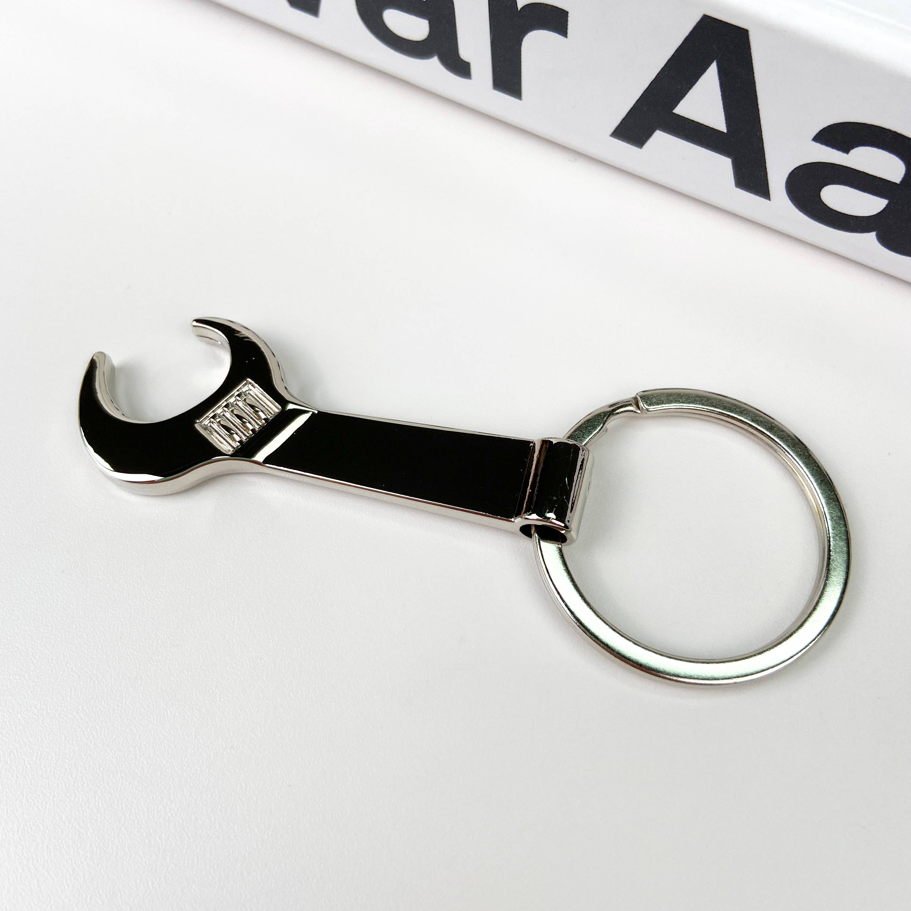 Silver Wrench Beer bottle Opener Keychain for wholesale on Faire5