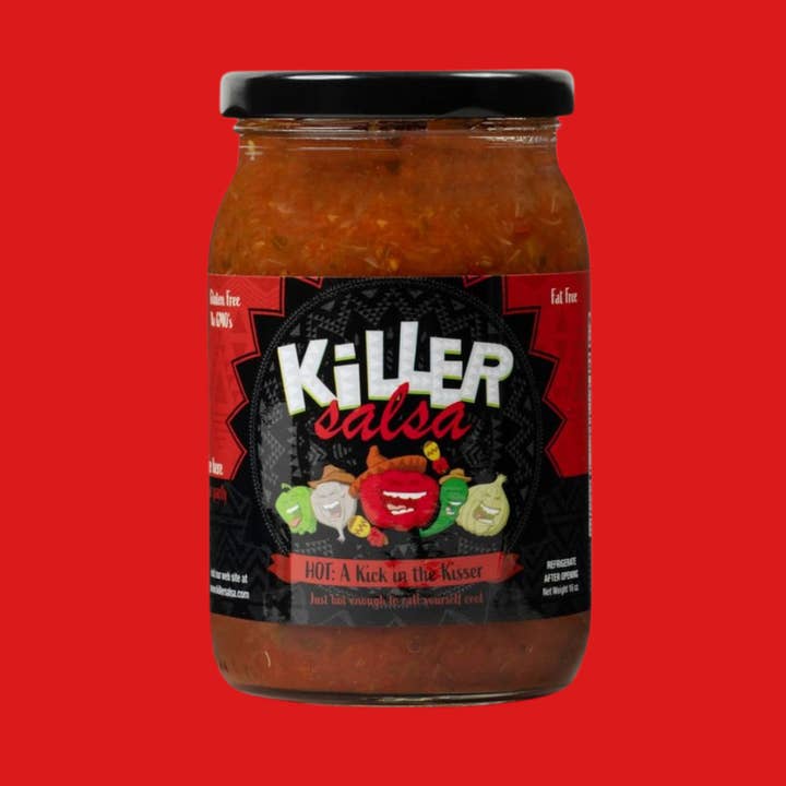 Killer Salsa Hot "A Kick in the Kisser" Jarred Salsa for wholesale by Killer Salsa