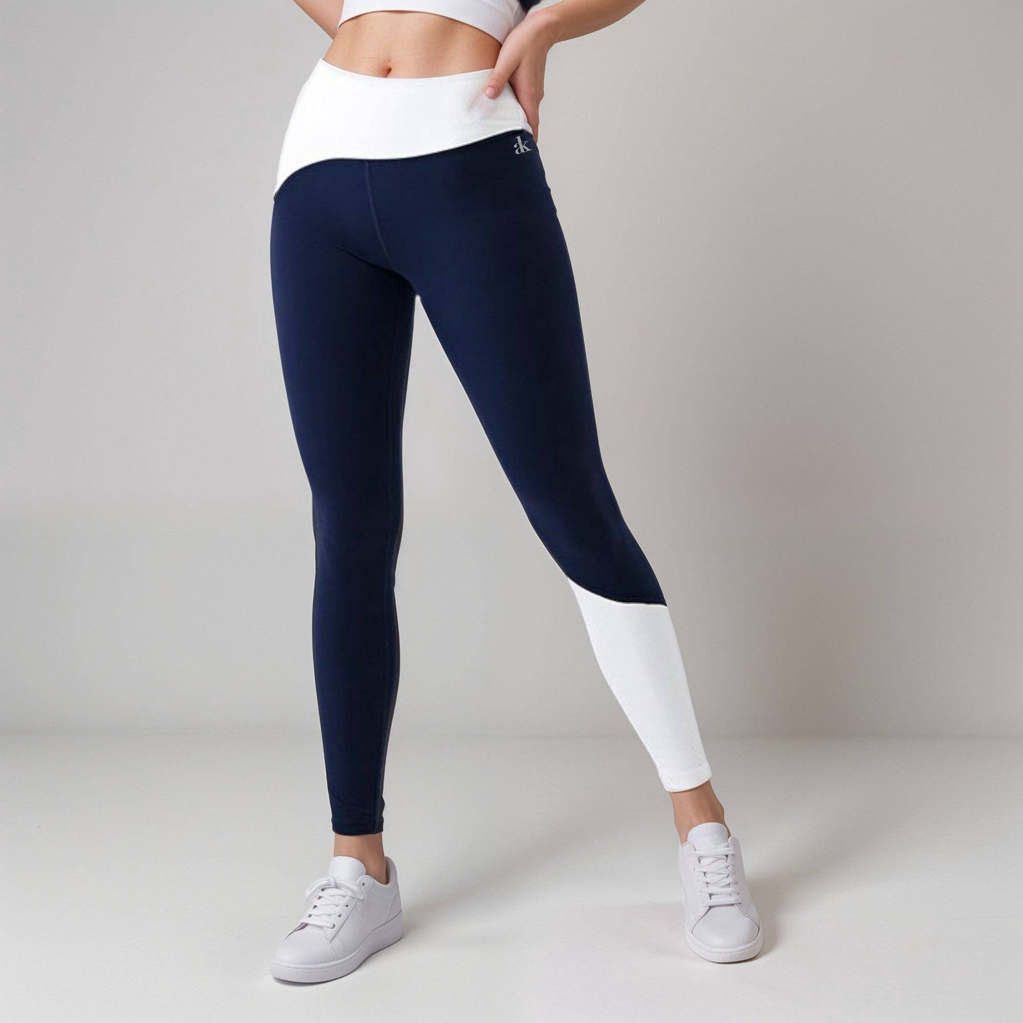 Active by Anna-Kaci – Leggings de desporto/casuais - Mulher por atacado – Leggings de Cintura Alta para Mulher com Painel de Contraste e Bloco de Cor15