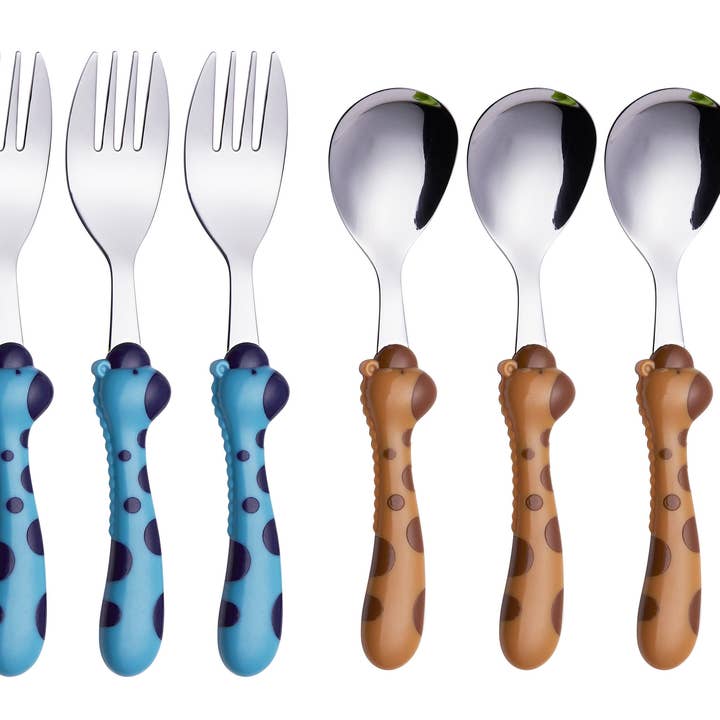 Conjunto de Talheres para Crianças ANNOVA Kids com Cabo de Girafa 6 Peças - Talheres Infantis em Aço Inoxidável por atacado de ANNOVA