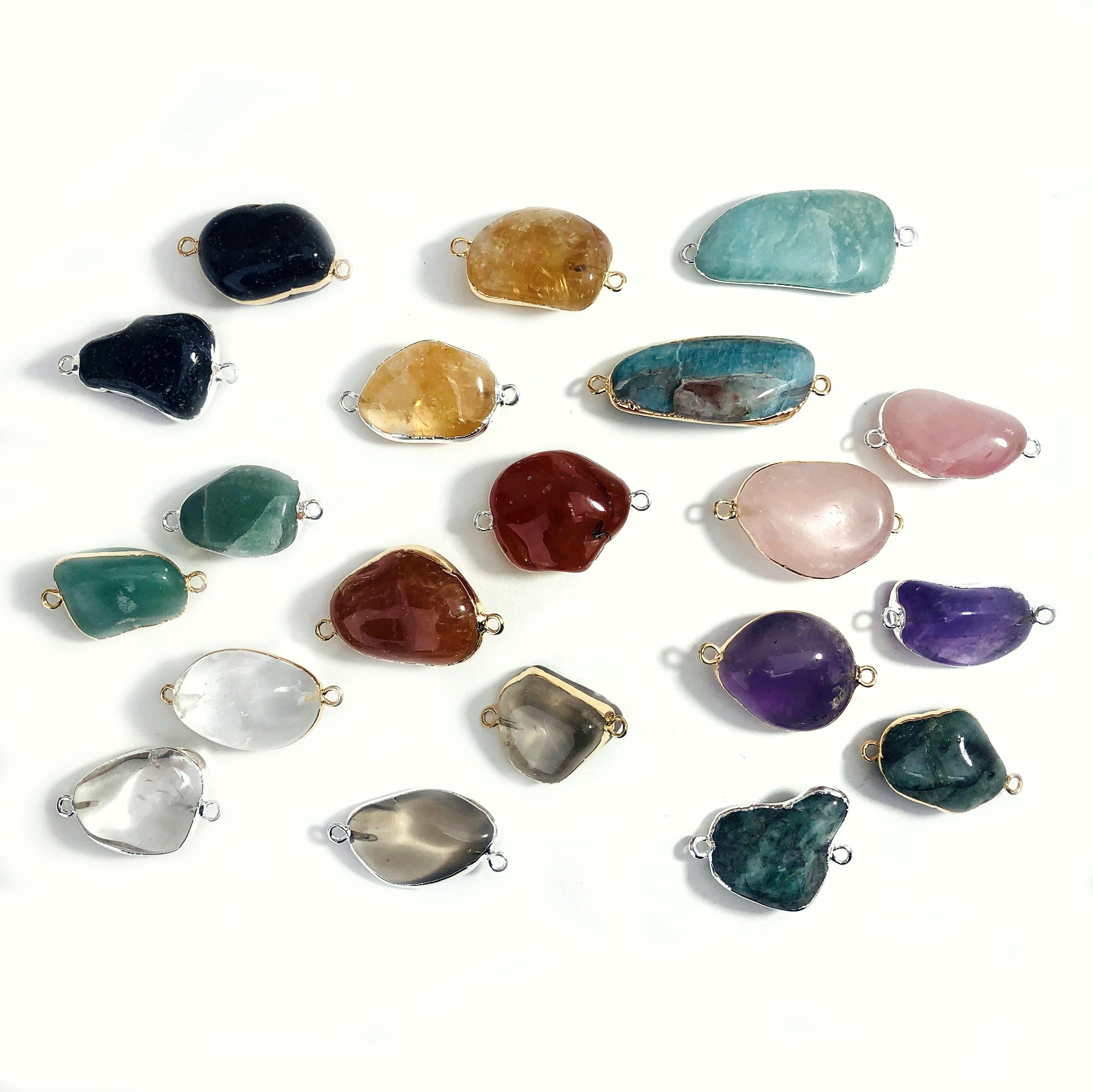 Rock Paradise - Wholesale Individual Charm/Pendant - Tumbled Gemstone Crystal Pendant Connector0