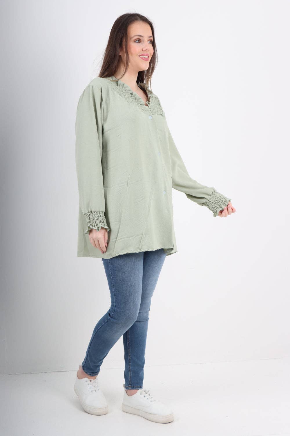 Miss Bold – wholesale Tunic – Women’s – Italian Shirred V Neck Long Sleeve Tunic Top18