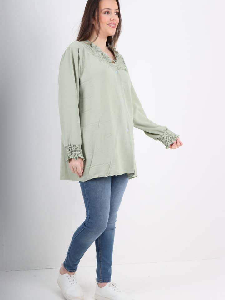 Miss Bold – wholesale Tunic – Women’s – Italian Shirred V Neck Long Sleeve Tunic Top18