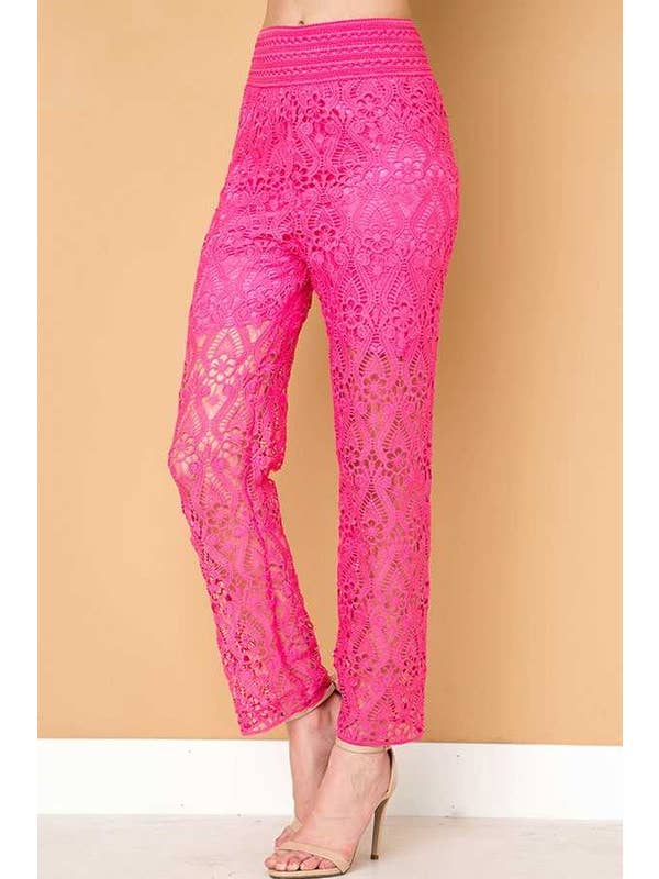 MIO WHOLESALE - Wholesale Pants - Women's - P100 CROCHET LACE OVERLAY MESH PANTS3