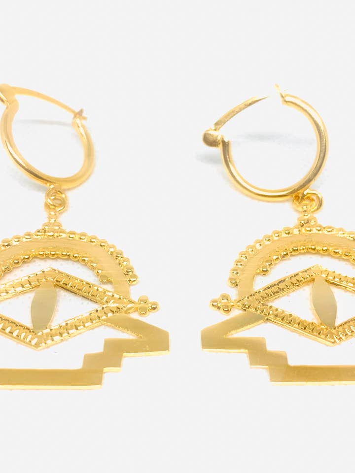 Eyes of the Desert Earrings Gold-plate for wholesale by SHE ARCHIVES