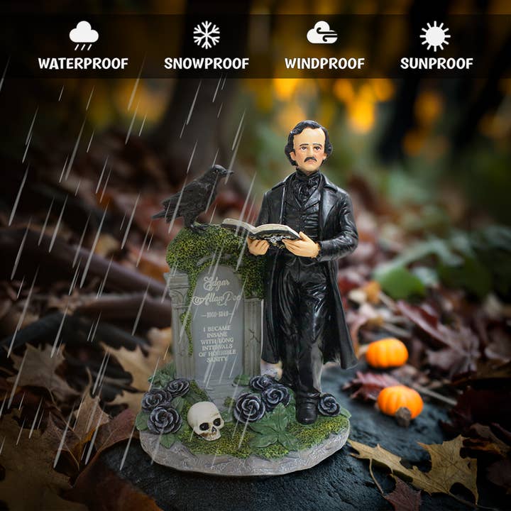 OrnamentallyYou - Wholesale Decorative Figurine - Edgar Allan Poe Handpainted 9" Figurine, Horror Home Statue 3