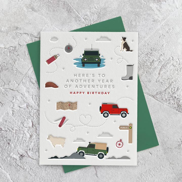 Offroad (Verjaardag) Letterpress Stijl Kaart voor wholesale door Heyyy Ltd