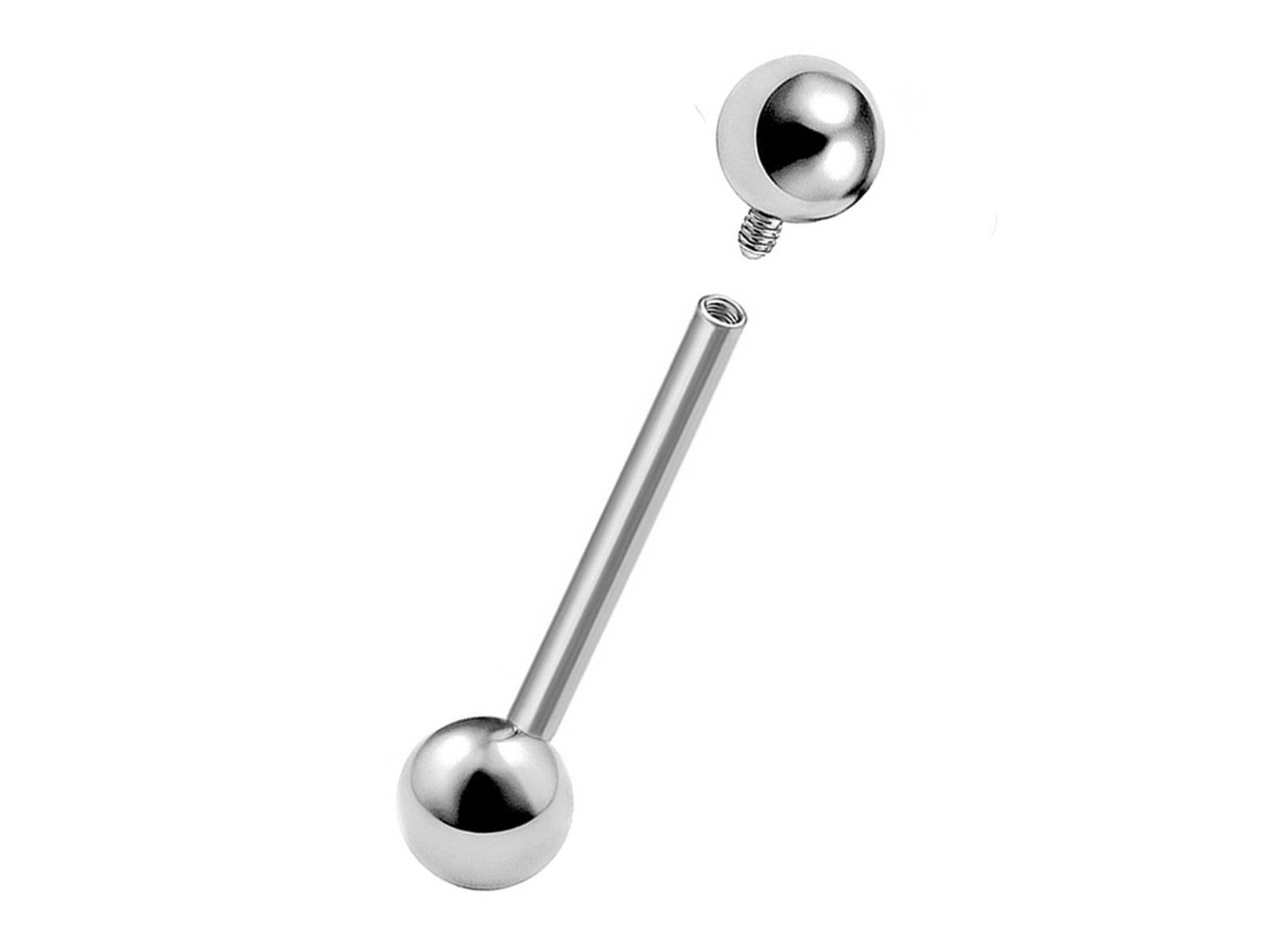 Bodytrend - Vente Piercings pour la langue - TITANE - HALTERES DROITS À FILETAGE INTERNE, BARRE DE LANGUE2