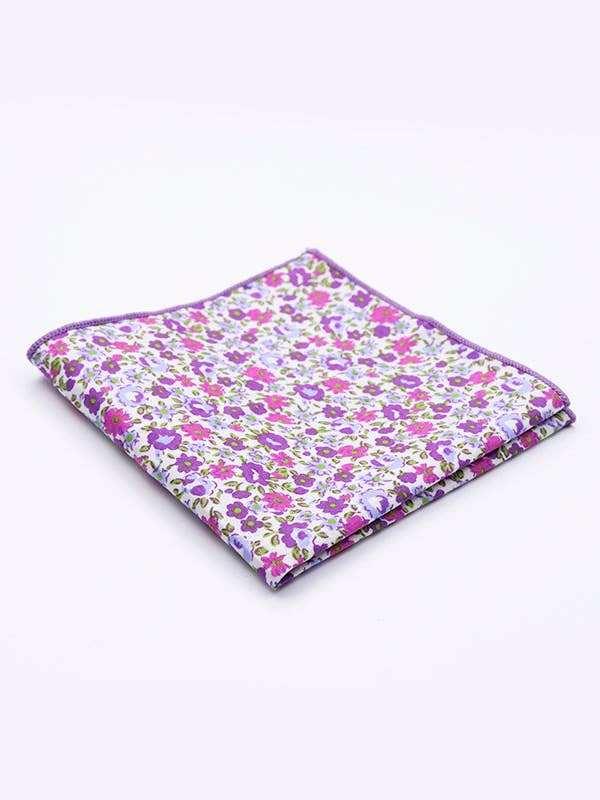 Liberty Violet Cotton Pocket Square "Gaspard" for wholesale by Unipap's