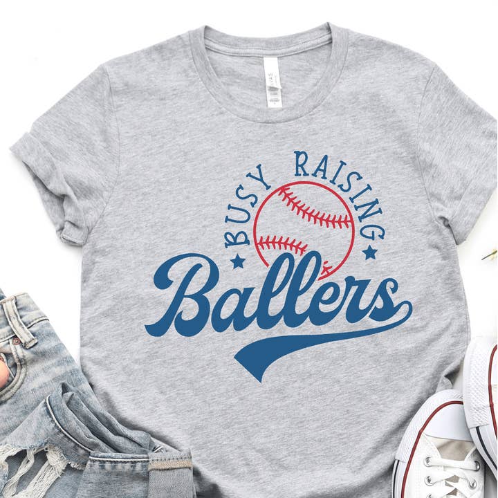 Busy Raising Ballers - Blue Print - Baseball DTF Transfer for wholesale by Nashville Design House